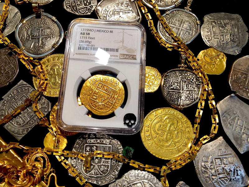 Mexico 8 Escudos 1715 "1715 Plate Fleet Shipwreck" NGC 58 2