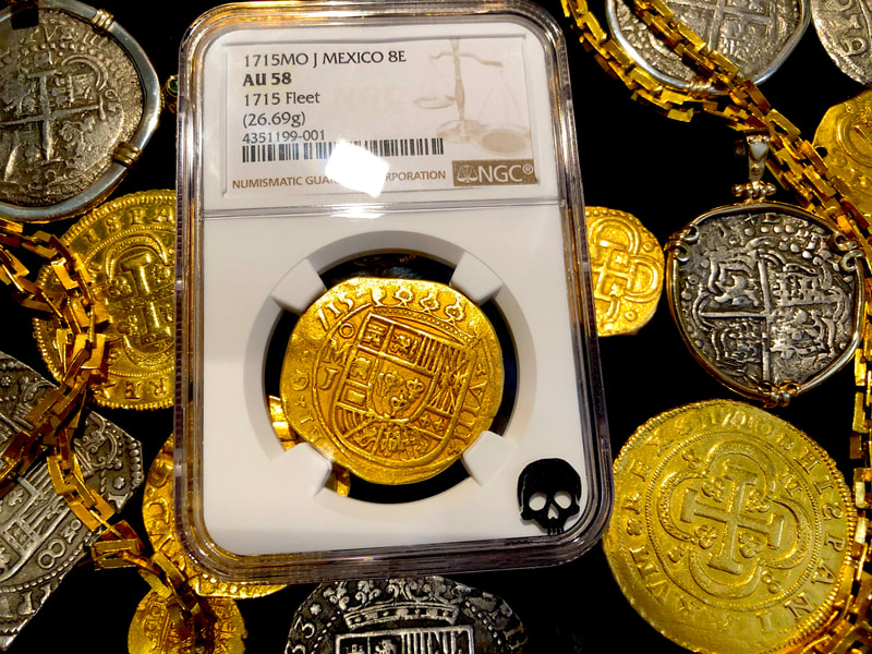 Mexico 8 Escudos 1715 "1715 Plate Fleet Shipwreck" NGC 58 4