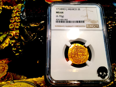 Mexico  2 Escudos  1714  "Only had 1 other 64 w/ no date"  NGC 64 8
