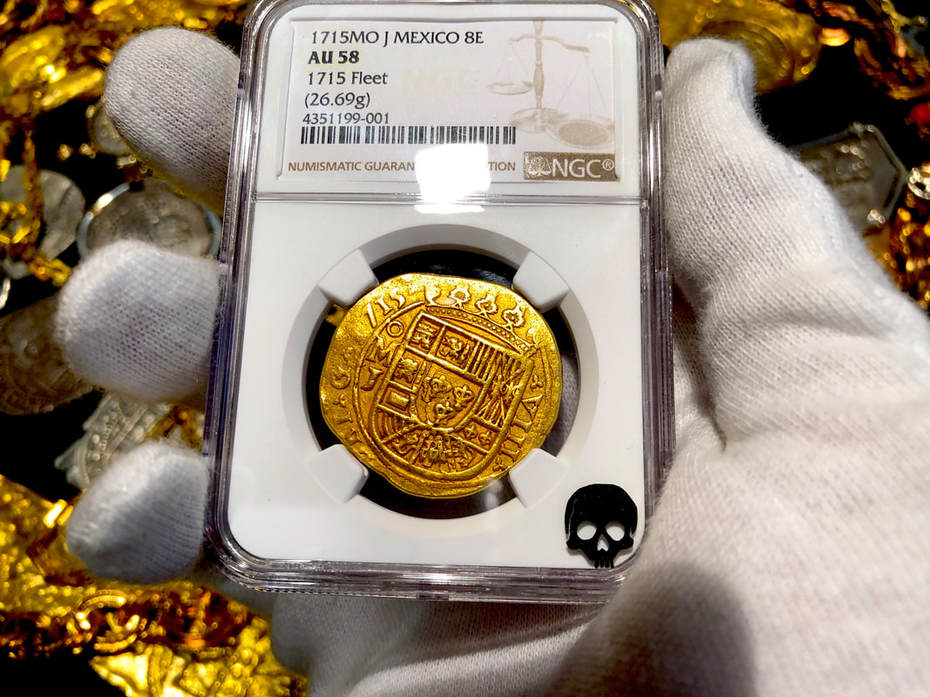 Mexico 8 Escudos 1715 "1715 Plate Fleet Shipwreck" NGC 58