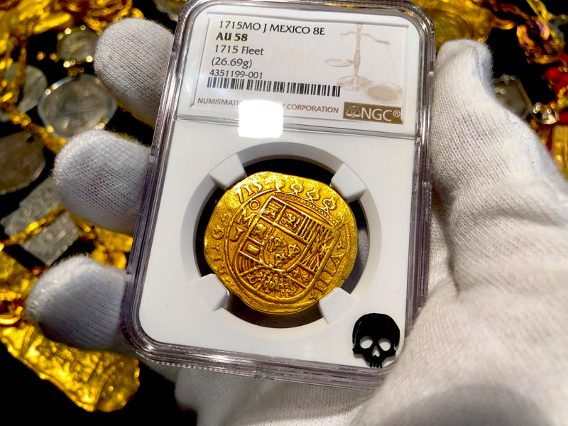 Mexico 8 Escudos 1715 "1715 Plate Fleet Shipwreck" NGC 58 11