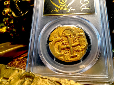 Spain  8 Escudos  1621-65  "Brute Style- Atocha Era"  PCGS 62 5