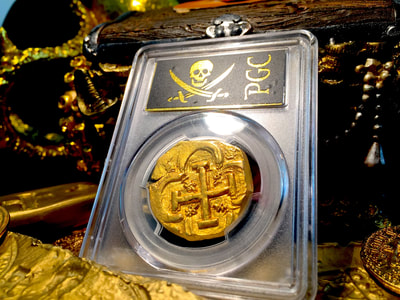 Spain  8 Escudos  1621-65  "Brute Style- Atocha Era"  PCGS 62 6