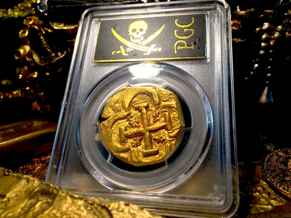 Spain 8 Escudos 1621-65 "Brute Style- Atocha Era" PCGS 62