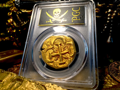 Spain  8 Escudos  1621-65  "Brute Style- Atocha Era"  PCGS 62 7