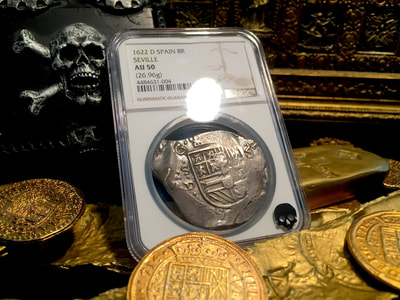 Spain 1622 "Full 4 Digit Date" 8 Reales NGC 50 2