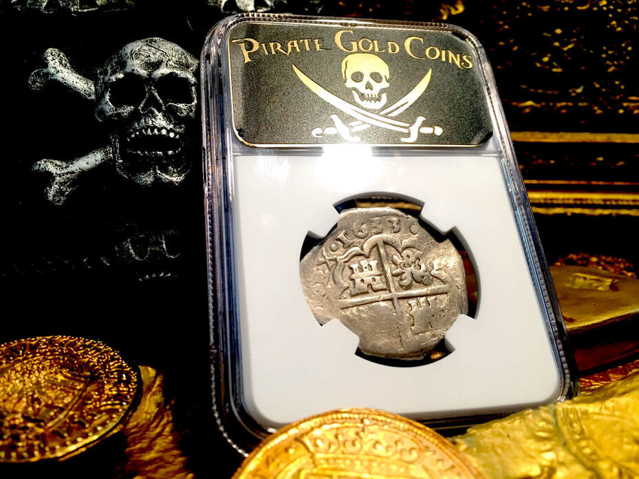Spain 4 Reales Full 4 Digit Date 1633 Pirate Gold Coins Treasure