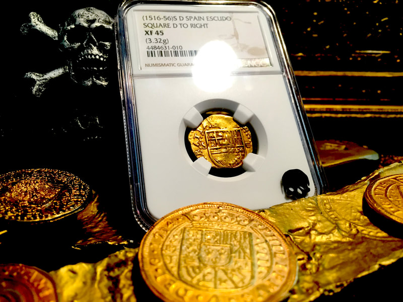 Spain  1 Escudo  1516-56  "Square D"  NGC 45 2