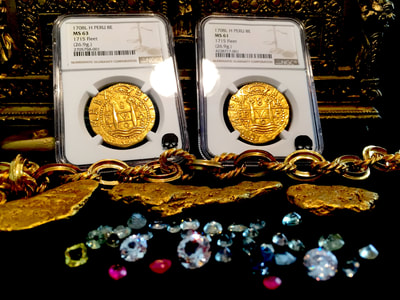 Peru  8 Escudos  1708  "1715 Plate Fleet Shipwreck"  NGC 63  Finest Known! 11