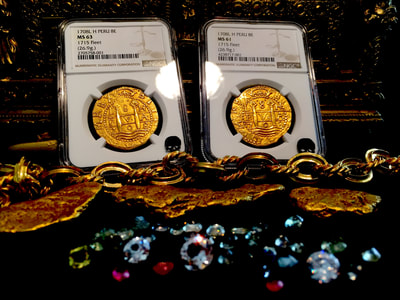 Peru  8 Escudos  1708  "1715 Plate Fleet"  NGC 61 13