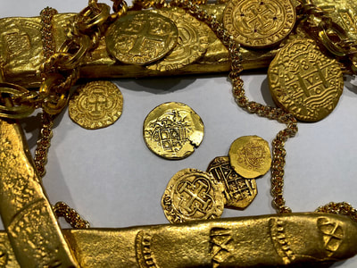 Mexico 4 Escudos 1713 "Partially Dated" Raw Pirate Gold Coins Treasure 2