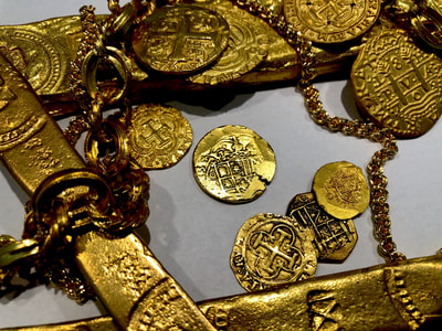 Mexico 4 Escudos 1713 "Partially Dated" Raw Pirate Gold Coins Treasure 4