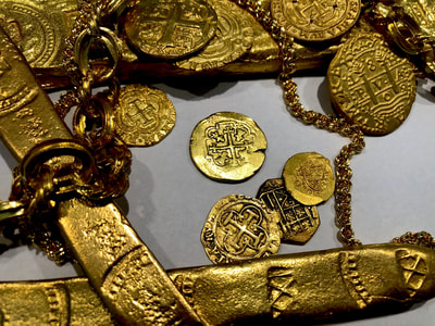 Mexico 4 Escudos 1713 "Partially Dated" Raw Pirate Gold Coins Treasure 5