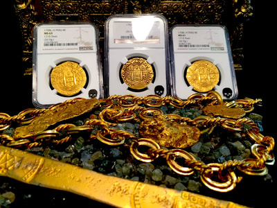 Peru  8 Escudos  1708  "1715 Plate Fleet Shipwreck"  NGC 63  Finest Known! 3