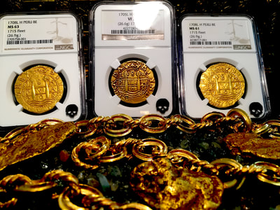 Peru  8 Escudos  1708  "1715 Plate Fleet"  NGC 61 10