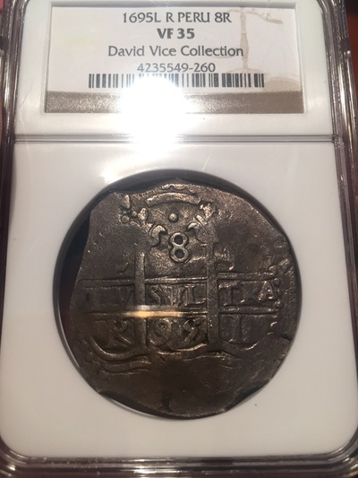 Peru  1695  "Dated"  8 Reales  Silver Coin ~ NGC 35 ~ 4