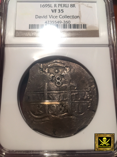 Peru  1695  "Dated"  8 Reales  Silver Coin ~ NGC 35 ~ 5
