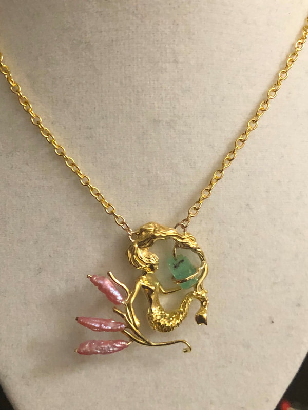 1715 Fleet Emerald & Gold Mermaid Pirate Gold Coins Shipwreck Jewelry 10