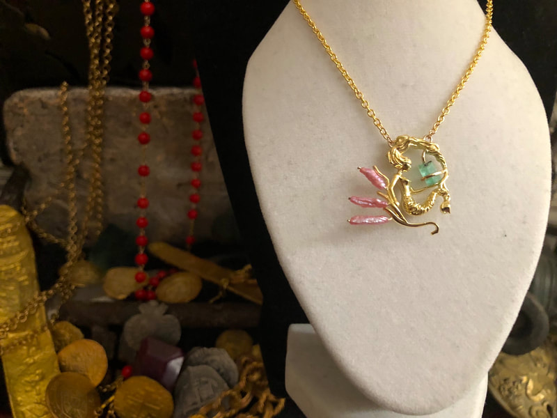 1715 Fleet Emerald & Gold Mermaid Pirate Gold Coins Shipwreck Jewelry 7