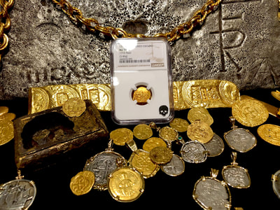 Mexico 1 Escudo 1711 "Dated - 1715 Plate Fleet Shipwreck" NGC 58 2