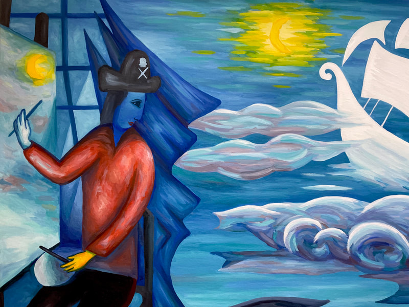 Treasure Paintings by JR Bissell: Marc Chagall x Mary Blair "The Color Love" 2