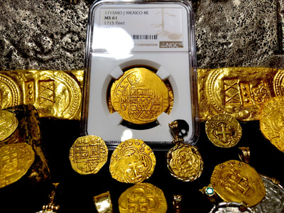 Mexico 8 Escudos 1715 "1715 Plate Fleet Shipwreck" NGC 61 7