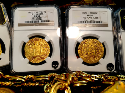 Peru 8 Escudos 1713/2 "1715 Plate Fleet Shipwreck" NGC 58 Pirate Gold Coins 6