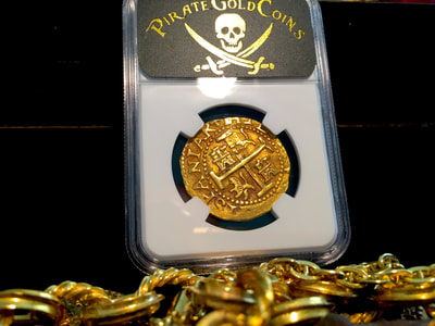 Peru 8 Escudos 1705 "1715 Plate Fleet Shipwreck" NGC 58 Pirate Gold Coins 8