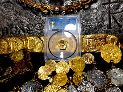 Colombia 1 Escudo 1701-14 "1715 Plate Fleet Shipwreck" PCGS 58 2