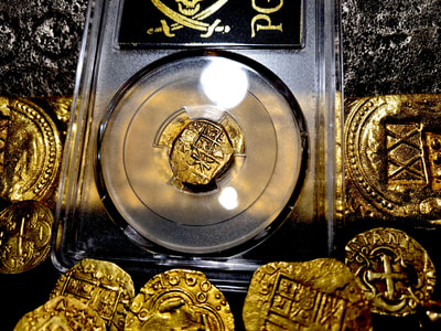 Colombia 1 Escudo 1701-14 "1715 Plate Fleet Shipwreck" PCGS 58 7