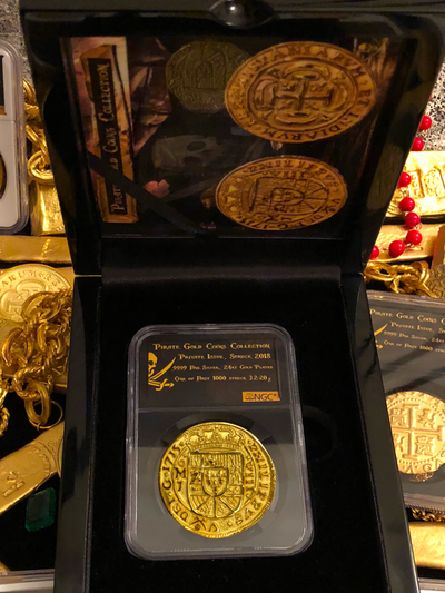 Mexico 8 Escudos 1715 Royal Gold Plated Pirate Gold Coins Shipwreck Collection 6