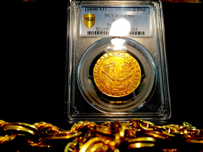 Belgium  2 Ducat  1600-11  "King Albert & Isabella"  PCGS 55 3