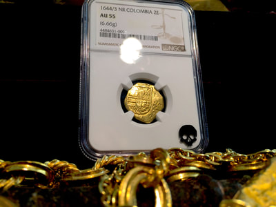 Colombia  2 Escudos  1644/3  "Full Date"  NGC 55 3