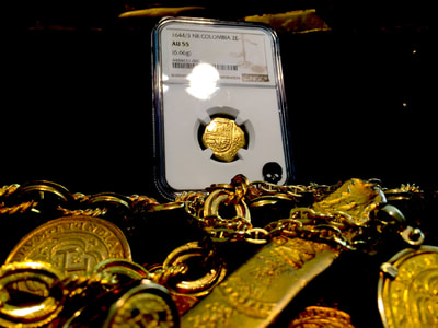 Colombia  2 Escudos  1644/3  "Full Date"  NGC 55 4