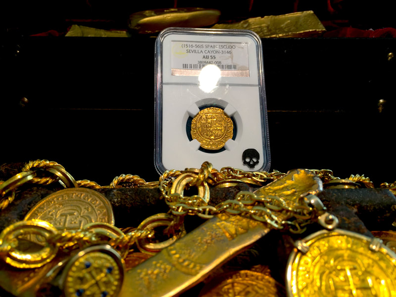 Spain 1 Escudo 1516-56 "Great Centering" NGC 55 2
