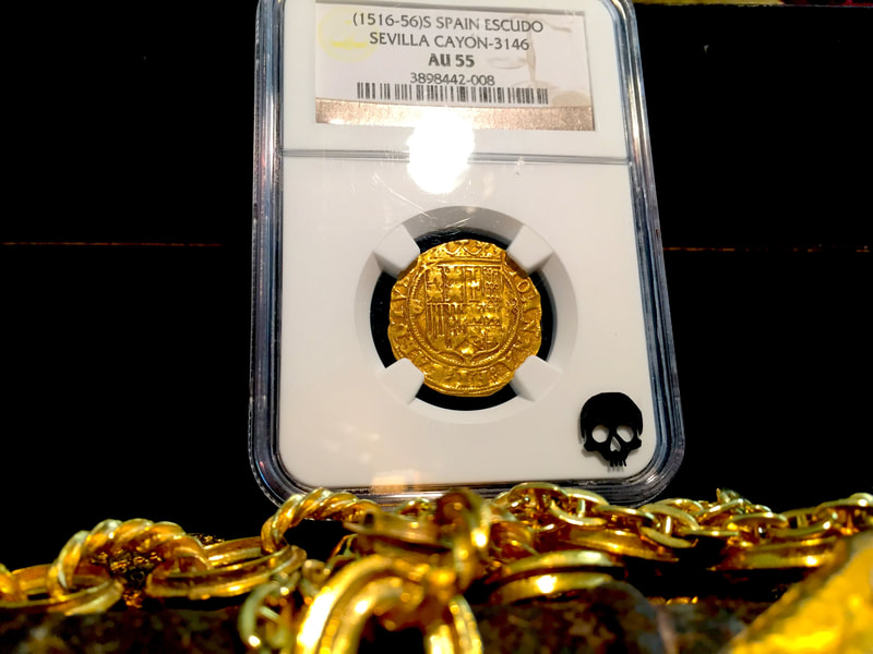 Spain 1 Escudo 1516-56 "Great Centering" NGC 55 3