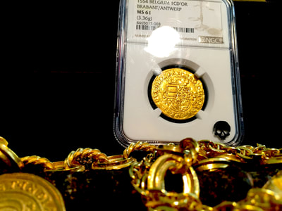 Belgium  (Brabant) 1 CD'OR  1554  "Charles V"  NGC 61 4