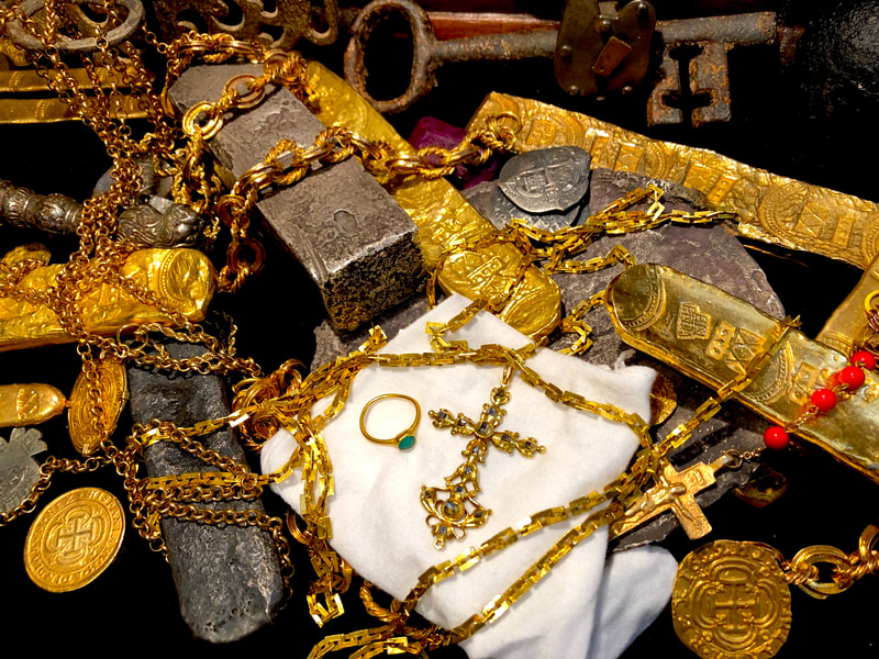 1715 Fleet Shipwreck "Queen's Jewels" Gold & Diamond Cross Pirate Gold Coins 34