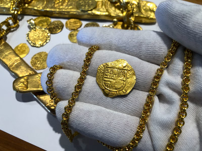 Spain 2 Escudos 1613 "Dated" NGC 53 Pirate Gold Coins Treasure 6