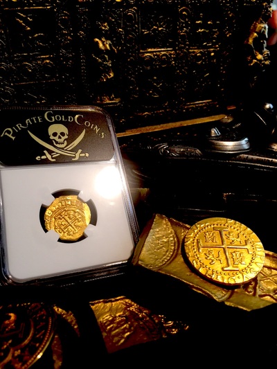 Mexico 2 Escudos 1711-13  "1715 Plate Fleet 300th Anniversary" Gold Cob Doubloon Queen's Dowery! Cross  NGC 63 6