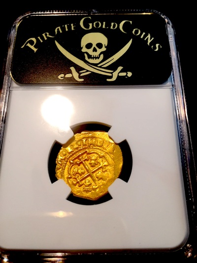 Mexico 2 Escudos 1711-13  "1715 Plate Fleet 300th Anniversary" Gold Cob Doubloon Queen's Dowery! Cross  NGC 63 7