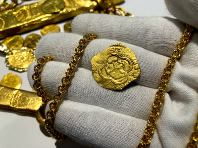 Spain 2 Escudos 1613 "Dated" NGC 53 Pirate Gold Coins Treasure 13