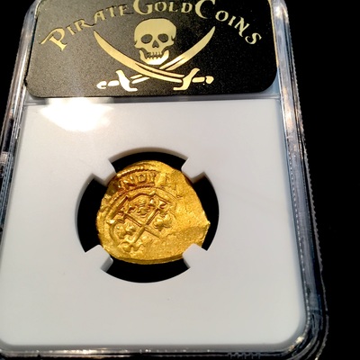 Mexico 2 Escudos 1711-13 "1715 Plate Fleet Anniversary" NGC 63 Gold Cob Doubloon 7