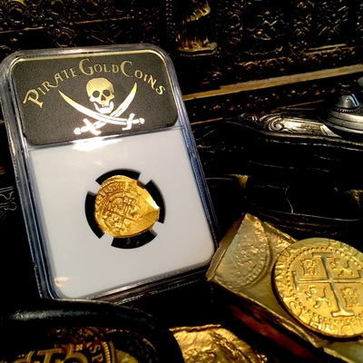 Mexico 2 Escudos 1711-13 "1715 Plate Fleet Anniversary" NGC 63 Gold Cob Doubloon 8