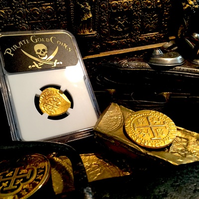 Mexico 2 Escudos 1711-13 "1715 Plate Fleet Anniversary" NGC 63 Gold Cob Doubloon 9