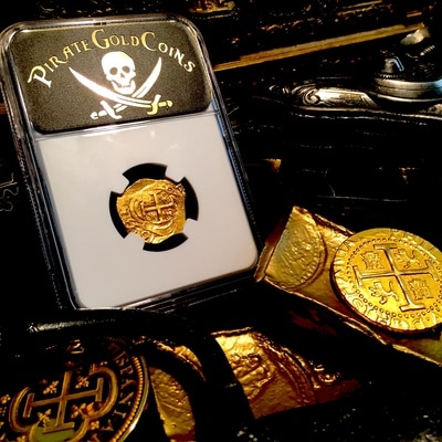 Colombia 2 Escudos 1699 "Full 4 Digit Date!" 1715 Plate Fleet NGC 63 7