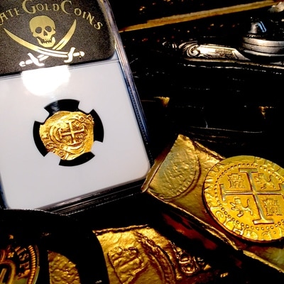 Colombia 2 Escudos 1699 "Full 4 Digit Date!" 1715 Plate Fleet NGC 63 5