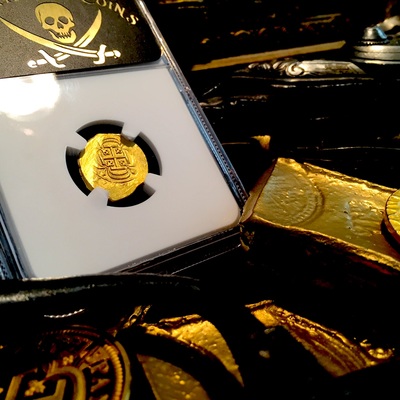 Mexico 1 Escudo 1714 "1715 Plate Fleet Shipwreck- 300th Anniversary Find" NGC 63 Gold Doubloon Queen's Dowery! 4
