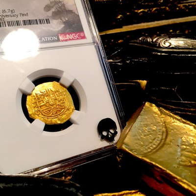 Mexico 2 Escudos 1711-13  "1715 Plate Fleet Shipwreck" ~ NGC 63 ~  300th Anniversary Find!! Queen's Dowery! Loreign Cross 2