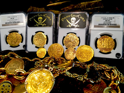 Peru 8 Escudos 1713/2 "1715 Plate Fleet Shipwreck" NGC 58 Pirate Gold Coins 11